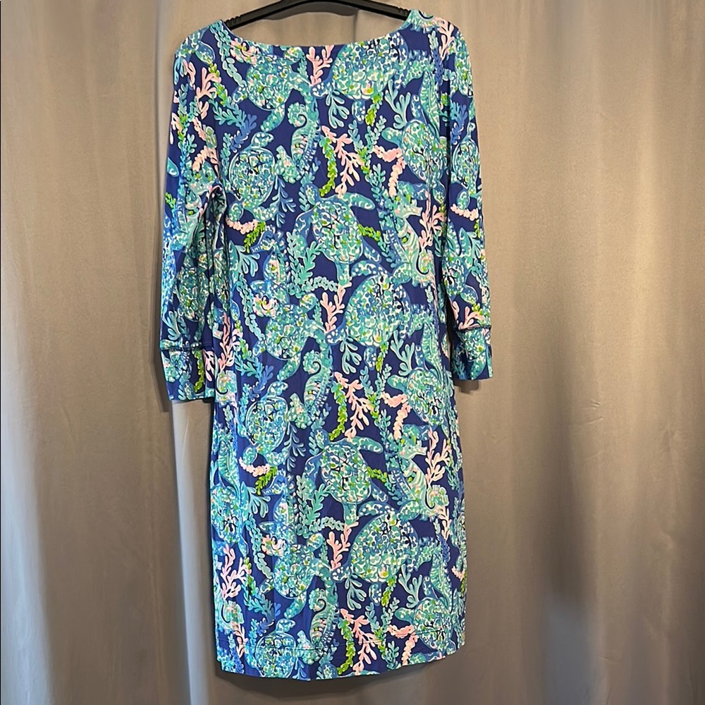 Lilly Pulitzer Blue Sheath Dress with Bateau Neckline - Picture 6 of 6